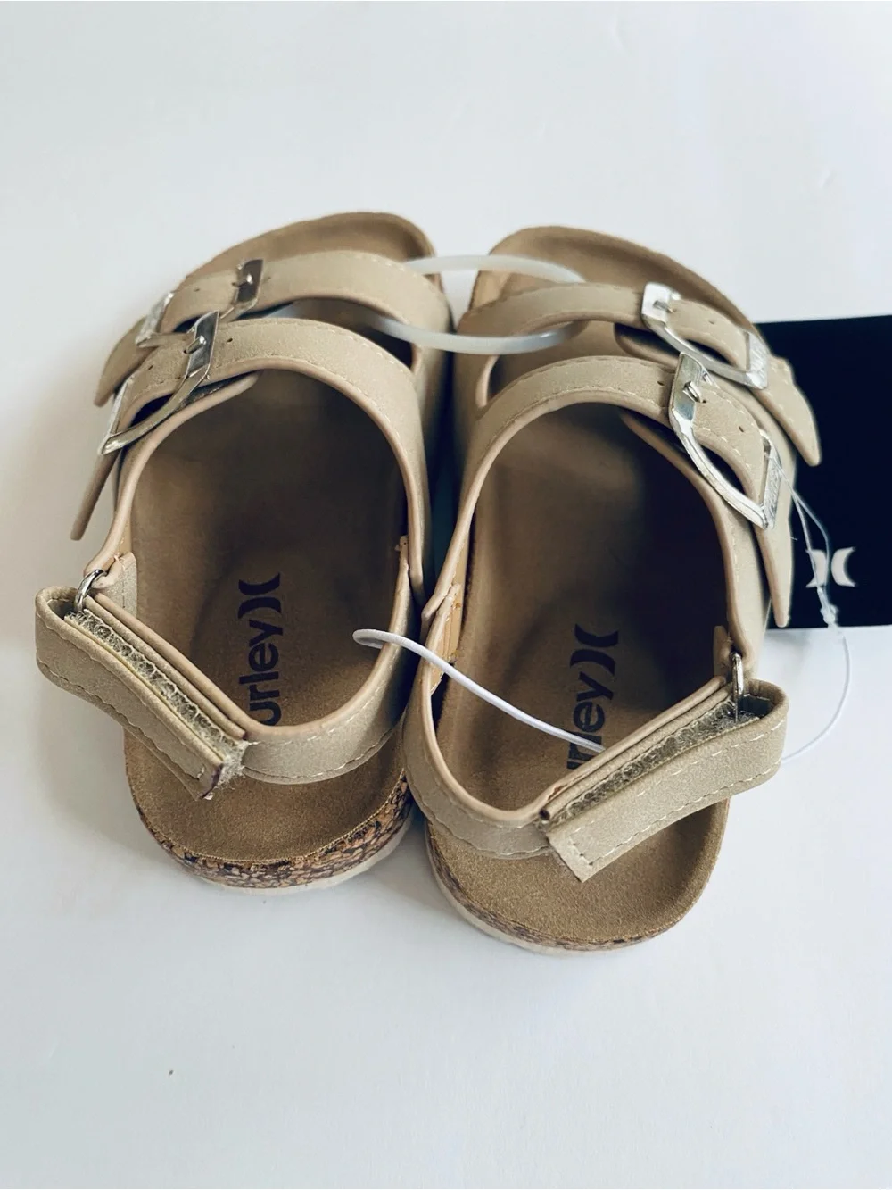 Hurley Kids Toddler 7 Beige Double-Buckle Sandals New